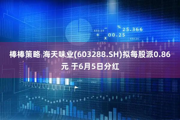棒棒策略 海天味业(603288.SH)拟每股派0.86元 于6月5日分红